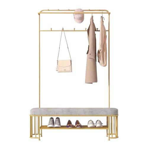 3-in-1 Eingangsbereich Flur Baum mit Bankgarderobe & 2-stöckiges Aufbewahrungsregal - Stilvoller Schuhhut & Handschuhnizer für Wohnzimmer & Schlafzimmer - Platzsparender Garderobenbaum 3-in-1 Eingangsbereich Flur Baum mit Bankgarderobe & 2-stöckiges Aufbewahrungsregal - Stilvoller Schuhhut & Handschuhnizer für Wohnzimmer & Schlafzimmer - Platzsparender Garderobenbaum von Generisch