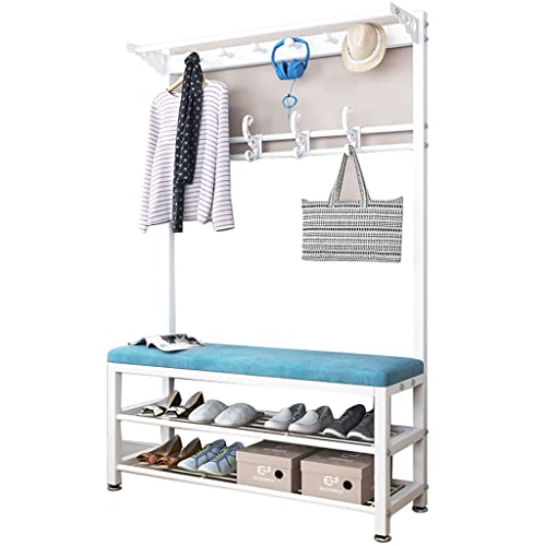 3-in-1 Flur Baum Eingangsgarderobe Garderobenleiste mit Samt Schuhbank 10 Haken 2-stöckige Aufbewahrung für Schlafzimmer Wohnzimmer und Flur - Stilvolle und funktionale Möbel 3-in-1 Flur Baum Eingangsgarderobe Garderobenleiste mit Samt Schuhbank 10 Haken 2-stöckige Aufbewahrung für Schlafzimmer Wohnzimmer und Flur - Stilvolle und funktionale Möbel von Generisch