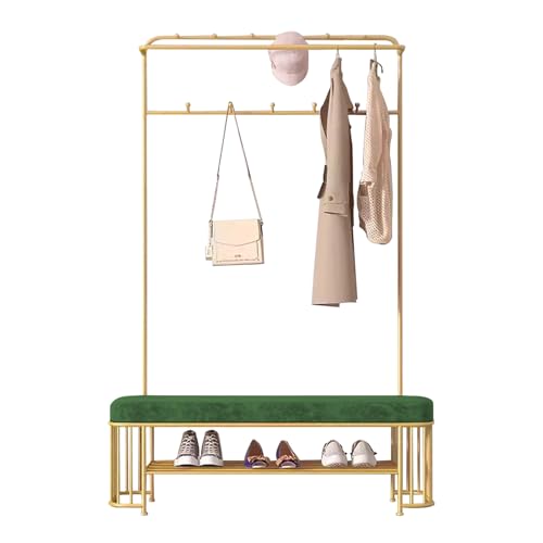 3-in-1-Garderobenbank mit Haken und 2-stöckigem Aufbewahrungsregal, stilvoller Flurbaum für Eingangsbereich, Wohnzimmer und Schlafzimmer, Dekoration von Generisch