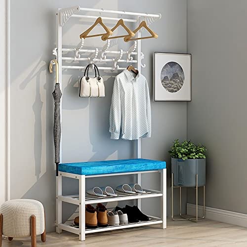 3-in-1 Garderobenleiste aus Metall mit Schuhbank Eingangsbereich Flur Baum mit 10 Haken & 2-stöckiger Schuhaufbewahrung Stahlrahmen für Wohnzimmer & Flur 100x33x175cm 3-in-1 Garderobenleiste aus Metall mit Schuhbank Eingangsbereich Flur Baum mit 10 Haken & 2-stöckiger Schuhaufbewahrung Stahlrahmen für Wohnzimmer & Flur 100x33x175cm von Generisch