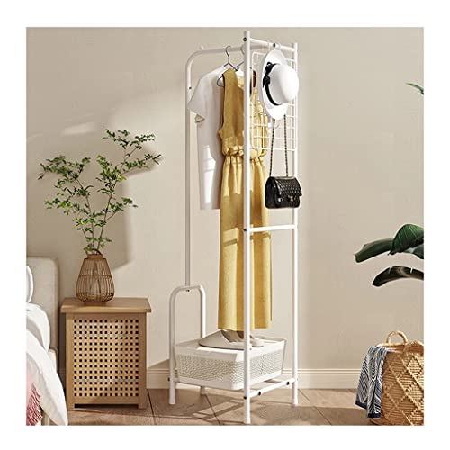 3-in-1-Garderobenleiste für den Eingangsbereich, modern, rustikal, robuster Ständer mit Metallrahmen, abgestuftes Regal und Haken, für Wohnzimmer und Schlafzimmer, exquisites weißes Design von Generisch
