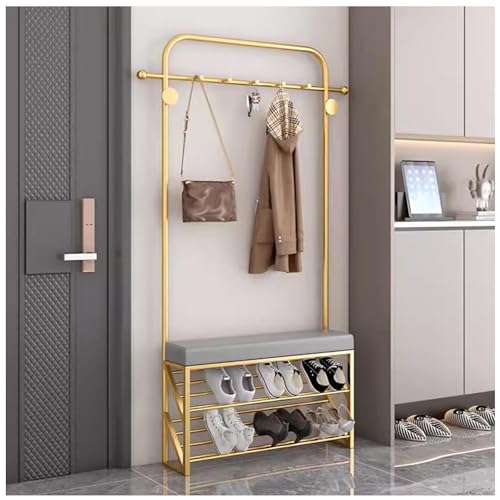 3-in-1 Garderobenleiste mit Schuhaufbewahrung Polsterbank freistehend Flur Nizer für Eingangsbereich Wohnzimmer Modernes Design Platzsparende Möbel 3-in-1 Garderobenleiste mit Schuhaufbewahrung Polsterbank freistehend Flur Nizer für Eingangsbereich Wohnzimmer Modernes Design Platzsparende Möbel von Generisch