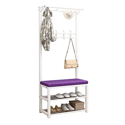 3-in-1-Garderobenleiste mit Schuhbank, 10 Haken und 2-stöckiger Aufbewahrungsnizer, 170 cm hohe Eingangsmöbel, einfache Montage für Zuhause und Büro von Generisch