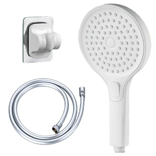 3 in 1 Hochdruck-Duschkopf Megashower Duschkopf mit Schlauch Handbrause Dusche mit Halterung 3Strahlarten Wassersparend Druckerhöhend Anti-Stau-Silikondüse (Weiß) von Generisch