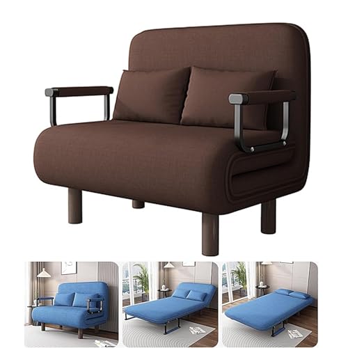 3-in-1-Klappbares Schlafsofa mit 5-stufig verstellbarer Rückenlehne, abnehmbar, waschbar, Bezug aus Baumwoll-Leinen, platzsparende Chaiselongue für Wohnung & Schlafzimmer (Braun, 190 x 100 x 28 cm) 3-in-1-Klappbares Schlafsofa mit 5-stufig verstellbarer Rückenlehne, abnehmbar, waschbar, Bezug aus Baumwoll-Leinen, platzsparende Chaiselongue für Wohnung & Schlafzimmer (Braun, 190 x 100 x 28 cm) von Generisch
