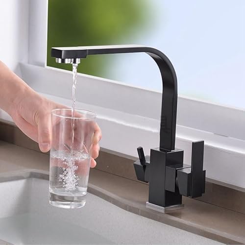 3-in-1 Küchenarmatur Schwarz Mischbatterie mit 2 Wasserauslässen Doppelgriff 3-Wege-Spültischarmatur für Trinkwasserfilter Küchenspüle Mischbatterie Langlebig & Stilvolles Design 3-in-1 Küchenarmatur Schwarz Mischbatterie mit 2 Wasserauslässen Doppelgriff 3-Wege-Spültischarmatur für Trinkwasserfilter Küchenspüle Mischbatterie Langlebig & Stilvolles Design von Generisch