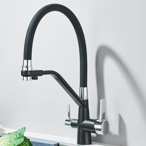 3-in-1 Küchenarmatur Wasserfilter Wasserhahn - System für Gefäßspüle, Schwarz Chrom Finish, Hochleistungs-Wasseraufbereiter für sauberes Trinkwasser 3-in-1 Küchenarmatur Wasserfilter Wasserhahn - System für Gefäßspüle, Schwarz Chrom Finish, Hochleistungs-Wasseraufbereiter für sauberes Trinkwasser von Generisch