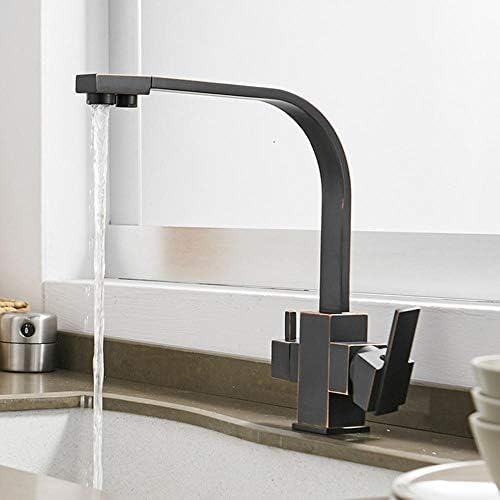 3 in 1 Küchenarmatur mit 360° Schwenkauslauf Messing Heiß&Kalt Wasserhahn Gefilterter Trinkwasserauslass Schwarz Unterspüle Wasserfilter Wasserhahn für Zuhause 3 in 1 Küchenarmatur mit 360° Schwenkauslauf Messing Heiß&Kalt Wasserhahn Gefilterter Trinkwasserauslass Schwarz Unterspüle Wasserfilter Wasserhahn für Zuhause von Generisch