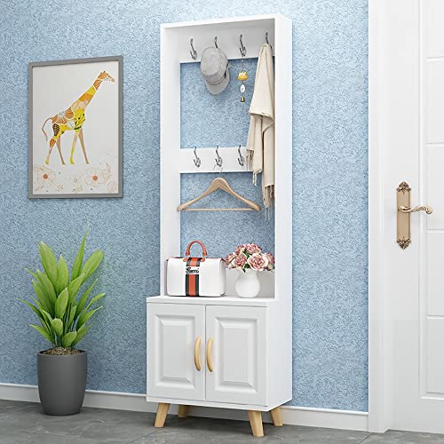 3-in-1 Schuhregal Bank mit Haken Eingangsbereich Nizer für Flur & Wohnzimmer Multifunktionales Lagerregal mit Kleiderbügel, perfekt für Schuhe & Accessoires von Generisch