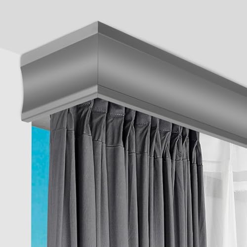 3-in-1-Vorhangschienensystem – Metallstange und Doppelschienen mit dekorativem Volant, verstellbarer Querbehang für individuelle Länge, perfekt für Heimdekoration und Fensterbehandlung von Generisch