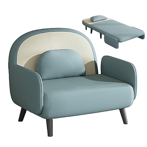 3-in-1 umwandelbares Schlafsofa, ergonomischer Katzenkratzstuhl, faltbares Gästebett mit 5-stufiger Rückenlehne, Massivholzbeine, 250 kg Kapazität, stilvolles Orange (195 x 90 x 26 cm) von Generisch