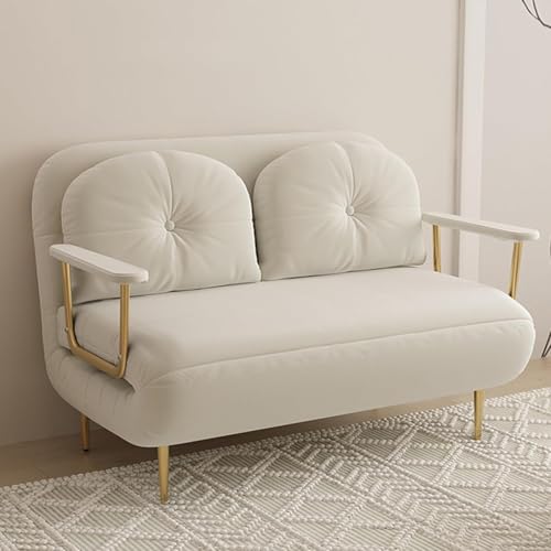 3-in-1 umwandelbares Schlafsofa – Klappbares Schlafsofa mit verstellbarer Rückenlehne für multifunktionale Nutzung (Weiß, 120 cm) von Generisch