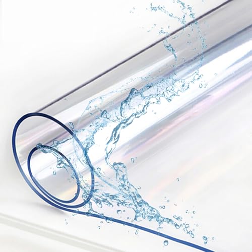 3 mm transparente, wasserdichte Vinyl-Tischdecke, schmutzabweisend, abwischbare PVC-Abdeckung für Küche, Esszimmer, Schreibtisch, Kunststoff-Tischdecke 3 mm transparente, wasserdichte Vinyl-Tischdecke, schmutzabweisend, abwischbare PVC-Abdeckung für Küche, Esszimmer, Schreibtisch, Kunststoff-Tischdecke von Generisch