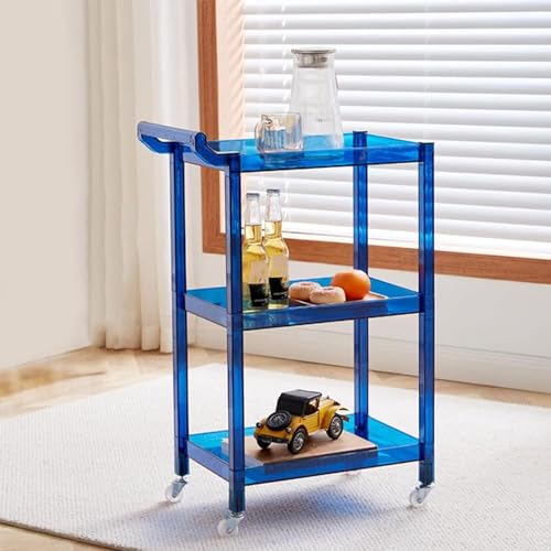 3-stöckiger Acryl-Barwagen mit Rädern – transparenter Roll-Aufbewahrungsnizer, stilvoller mobiler Weinwagen für Küche, Esszimmer und Wohnräume – schickes blaues Finish, vielseitige Heimdekoration 3-stöckiger Acryl-Barwagen mit Rädern – transparenter Roll-Aufbewahrungsnizer, stilvoller mobiler Weinwagen für Küche, Esszimmer und Wohnräume – schickes blaues Finish, vielseitige Heimdekoration von Generisch