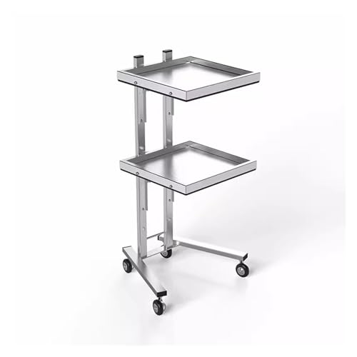 3-stöckiger Edelstahl-Wagen für Schönheitssalon, Rollwagen für Salon und Küche, Metall-Allzweckwagen mit Tabletts, schlankes Silber-Finish von Generisch