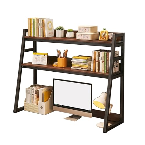 3-stöckiges Leiter, Schreibtisch-Bücherregal, multifunktionales Schreibtischregal, stilvoller Stall für Zuhause und Büro, platzsparende Aufbewahrungslösungen (schwarz, 55,9 x 88,9 cm) von Generisch