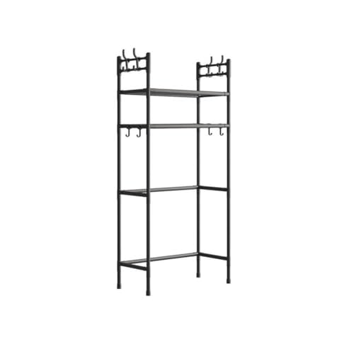 3-stöckiges Regal über der Toilette, freistehende Metall-Badregale mit 4 Haken, verstellbares Regal und Korb, freistehend, platzsparend, Badezimmer-Regale über der Toilette für Zimmer, Schwarz 3-stöckiges Regal über der Toilette, freistehende Metall-Badregale mit 4 Haken, verstellbares Regal und Korb, freistehend, platzsparend, Badezimmer-Regale über der Toilette für Zimmer, Schwarz von Generisch