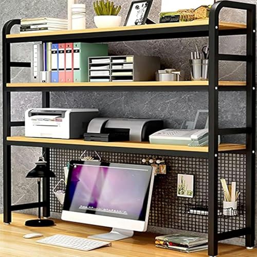 3-stöckiges Schreibtisch-Bücherregal für Computertisch, Mehrzweck-Stall, Bücherregal, Metall, Büro-Aufbewahrungsregal für Wohnheim, Büro, Zuhause, Buch-Display, Dekor-Regal (Größe: 120 x 24 x 135 cm 3-stöckiges Schreibtisch-Bücherregal für Computertisch, Mehrzweck-Stall, Bücherregal, Metall, Büro-Aufbewahrungsregal für Wohnheim, Büro, Zuhause, Buch-Display, Dekor-Regal (Größe: 120 x 24 x 135 cm von Generisch