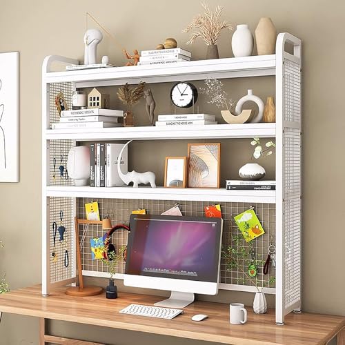 3-stöckiges Schreibtisch-Bücherregal für Computertisch – Holz-Arbeitsplattenstall Organizer Regale für Heimbürobedarf – Mehrzweck-Aufbewahrung 3-stöckiges Schreibtisch-Bücherregal für Computertisch – Holz-Arbeitsplattenstall Organizer Regale für Heimbürobedarf – Mehrzweck-Aufbewahrung von Generisch