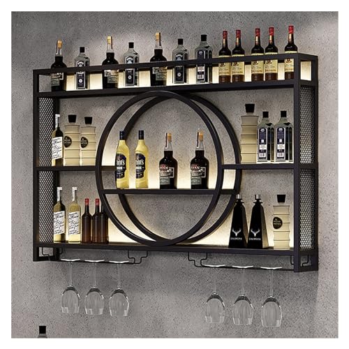3-stöckiges Weinregal, Barregale mit LED-Licht – Flaschenhalter aus Metall – Weinaufbewahrungsregal – Regal Eckbar Küche Lagerregale für Zuhause, Bar, Esszimmer, Küche 3-stöckiges Weinregal, Barregale mit LED-Licht – Flaschenhalter aus Metall – Weinaufbewahrungsregal – Regal Eckbar Küche Lagerregale für Zuhause, Bar, Esszimmer, Küche von Generisch