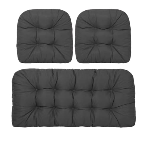 3-teiliges Garten-Weidenkissen-Set für drinnen und draußen, inklusive 3 Sofakissen und 2 U-förmigen Sitzpolstern für Terrassenbank, Loungesessel, Sofakissen 3-teiliges Garten-Weidenkissen-Set für drinnen und draußen, inklusive 3 Sofakissen und 2 U-förmigen Sitzpolstern für Terrassenbank, Loungesessel, Sofakissen von Generisch