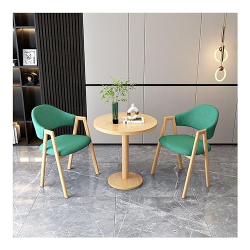 3-teiliges rundes Esstisch-Set mit gepolsterten Stühlen, kleine Möbel für Wohnung, Esszimmer 3-teiliges rundes Esstisch-Set mit gepolsterten Stühlen, kleine Möbel für Wohnung, Esszimmer von Generisch