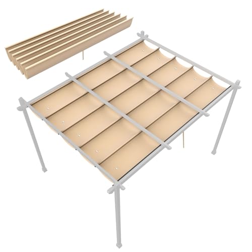 3 x 3 m ausziehbares Pergola-Vordach, wasserdicht, langlebig und Sonnenschutz, Pergola-Abdeckung für Hinterhof, Garten, Terrasse, mit Klettverschluss von Generisch