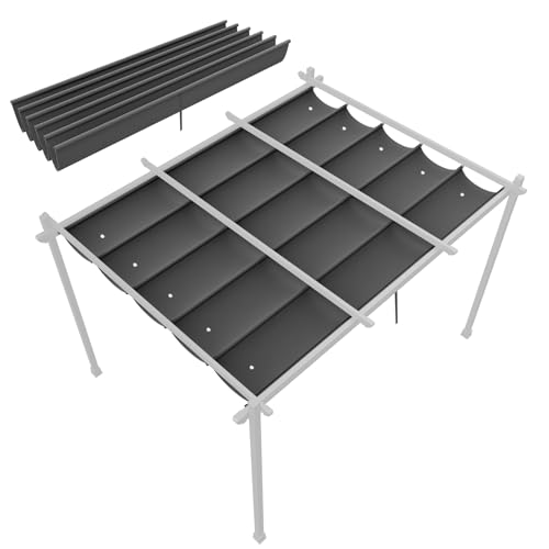 3 x 3 m ausziehbares Pergola-Vordach, wasserdicht, langlebig und Sonnenschutz, Pergola-Abdeckung für Hinterhof, Garten, Terrasse, mit Klettverschluss von Generisch