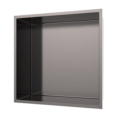 30,5 x 30,5 cm Edelstahl-Dusche, wasserdichte Einbauaufbewahrung für Badezimmer, Schlafzimmer, Wohnzimmer und WC, nahtloses Design, silberfarbenes Finish, modern und von Generisch