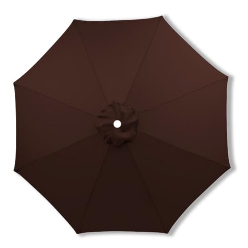 300 cm Terrassenschirm-Ersatzdach für 6/8-Streben, UV-beständig, für sonnige und bewölkte Tage, Sonnenschutzbezug für Garten und Hinterhof, wasserdicht, strapazierfähig(Kaffee,8 Streben 200cm) von Generisch