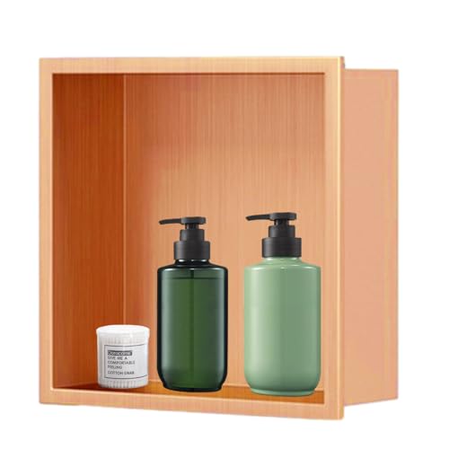 304 Edelstahl Dusche - Wandmontiertes integriertes Badezimmerregal für Shampoo & Toilettenartikel, leicht, wasserdicht, rostbeständig, modernes orangefarbenes Finish 304 Edelstahl Dusche - Wandmontiertes integriertes Badezimmerregal für Shampoo & Toilettenartikel, leicht, wasserdicht, rostbeständig, modernes orangefarbenes Finish von Generisch