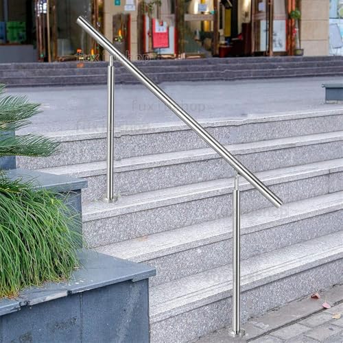 304 Edelstahl Outdoor Handlauf Kit - Silber Veranda Treppengeländer für DIY Installation - Langlebige Übergangshandläufe für Beton, Ziegel oder Holzstufen (80 cm) von Generisch