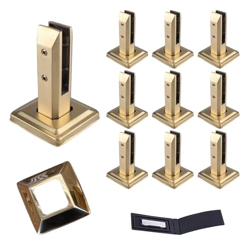 304 Edelstahl Pool Treppen Zapfen Klemme Heavy Duty Geländer Pfosten Klemmen für Glasstärke 10-14 10 Stück Set von Generisch
