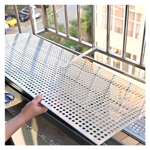 304 Edelstahl Streckmetall Gitterblech - Runde Lochplatten für Balkongeländer Terrassendekoration & Schutz - Lochblech für den Außenbereich von Generisch