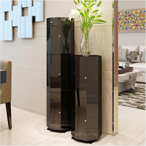 306° drehbares Metall-Schuhregal, moderner Eckturm, Aufbewahrung, vertikales Design für den Eingangsbereich, schwarz, 169 cm, Lazy Susan Stil 306° drehbares Metall-Schuhregal, moderner Eckturm, Aufbewahrung, vertikales Design für den Eingangsbereich, schwarz, 169 cm, Lazy Susan Stil von Generisch