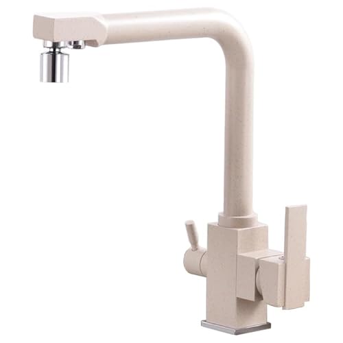 360° Drehbar Küchenarmatur mit 3 Sprühmodi, Beige Mischbatterie, Hochbogen Küchenspüle Wasserhahn mit Trinkwasserfilter für einfache Reinigung und vielseitige Verwendung 360° Drehbar Küchenarmatur mit 3 Sprühmodi, Beige Mischbatterie, Hochbogen Küchenspüle Wasserhahn mit Trinkwasserfilter für einfache Reinigung und vielseitige Verwendung von Generisch
