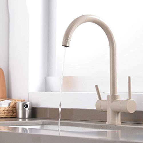 360° Drehbar Schwarz Chrom Küchenarmatur Wasserarmatur Wasserarmatur Eingebauter Reinwasserfilter zum Trinken, Modernes Design, Einfache Installation, LWX von Generisch