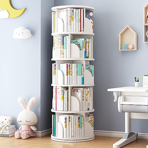 360 Grad drehbares Bücherregal, 5-stöckiges Eckregal, platzsparendes Ausstellungsregal für Schlafzimmer & Wohnzimmer, stilvolle drehbare Aufbewahrungslösung für kleine Räume 360 Grad drehbares Bücherregal, 5-stöckiges Eckregal, platzsparendes Ausstellungsregal für Schlafzimmer & Wohnzimmer, stilvolle drehbare Aufbewahrungslösung für kleine Räume von Generisch