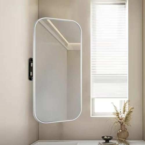360° Schwenkbarer Badezimmer-Eckspiegel mit Halterung, HD Schminkspiegel für Wohnzimmer, Schlafzimmer, Flur von Generisch