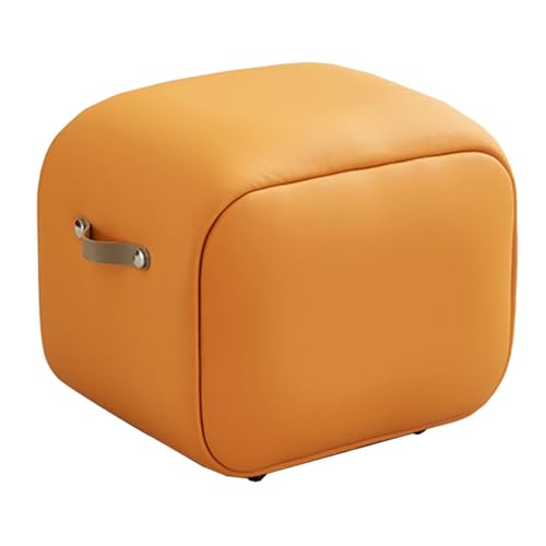 360 ° drehbare Leder-Fußstütze – gepolsterter Pouf Hocker mit Griff für Couch, Wohnzimmer, Schlafzimmer & Eingangsbereich – Stilvolle Fußstütze & Fußhocker von Generisch