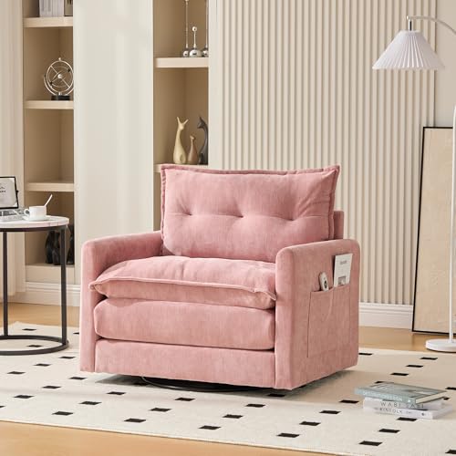 360° drehbarer Loungesessel mit Armlehnen – Moderner Drehstuhl mit Memory-Schaum, 150kg Belastbarkeit & Stabiler Metallbasis für Wohnzimmer, Büro & Schlafzimmer (92x74x67cm, montierbar) von Generisch