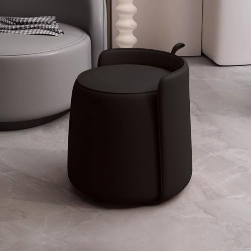 360° drehbarer Schminkhocker - Bequemer Schminkstuhl für moderne Schlafzimmer & Wohnzimmer - Stilvolles rundes Design in Schwarz von Generisch