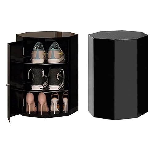 360° drehbarer Schuhschrank – mehrstöckiges Stahl-Eckregal – vertikales achteckiges Design für den Eingangsbereich, modernes weißes Finish, 3-stöckiger Organizer für platzsparenden und einfachen 360° drehbarer Schuhschrank – mehrstöckiges Stahl-Eckregal – vertikales achteckiges Design für den Eingangsbereich, modernes weißes Finish, 3-stöckiger Organizer für platzsparenden und einfachen von Generisch