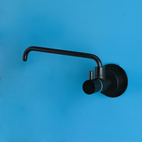 360 ° drehbarer Wandmontierter Küchenspüle Wasserhahn Edelstahl Schwarz Single Kaltwasserhahn für Umkehrosmose-Trinksystem von Generisch
