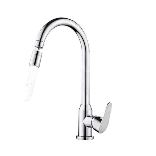 360° drehbarer ausziehbarer Küchenspüle-Wasserhahn, heiß und kalt, Mischbatterie, galvanisiert, grau/schwarzes Messing/Kupfer, stilvolles und funktionales Küchen-Upgrade von Generisch