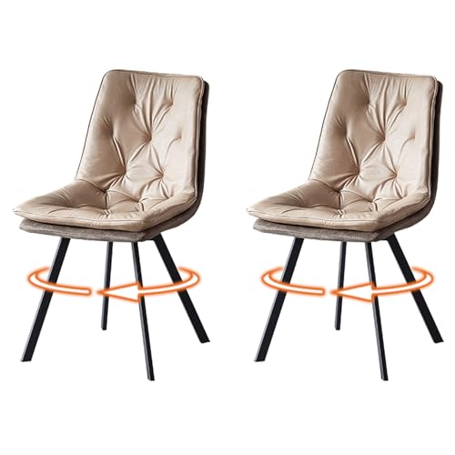 360° drehbarer moderner Esszimmerstuhl, ergonomischer Bürohocker, bequem, stapelbar, Event-Sitz, gepolsterte Küchenstühle (2er-Set, Beige) von Generisch