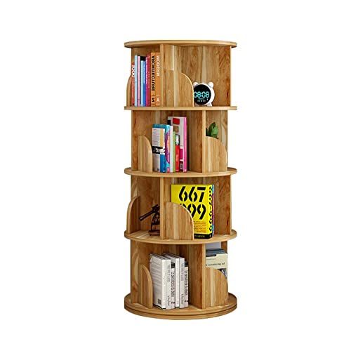 360° drehbares Bücherregal, Boden bis Decke, Holz, kompaktes Design, 40 x 129 cm, perfekte platzsparende Lösung für Zuhause und Kinderzimmer, stilvolle Aufbewahrungsnizer von Generisch