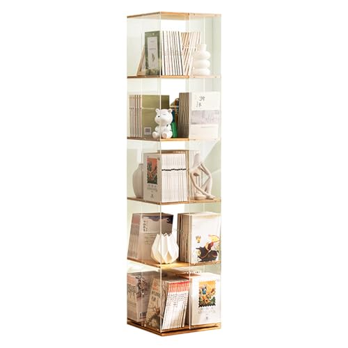360° drehbares Bücherregal - Acryl & Bambus 3/4/5 Etagen Bücherregal für Schlafzimmer & Wohnzimmer - Stilvolles platzsparendes Bücherregal 360° drehbares Bücherregal - Acryl & Bambus 3/4/5 Etagen Bücherregal für Schlafzimmer & Wohnzimmer - Stilvolles platzsparendes Bücherregal von Generisch