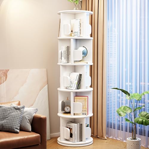 360° drehbares Bücherregal – mehrschichtiges Holz-Eckregal für Buchausstellung und Nization, drehbares Sockel, Aufbewahrungslösung für Zuhause, 160 cm, weißes Finish 360° drehbares Bücherregal – mehrschichtiges Holz-Eckregal für Buchausstellung und Nization, drehbares Sockel, Aufbewahrungslösung für Zuhause, 160 cm, weißes Finish von Generisch