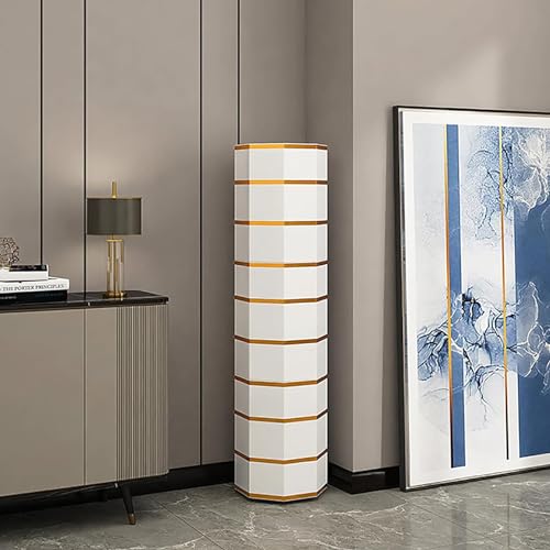 360° drehbares Metall-Schuhregal, Turm, vertikaler Eck-Aufbewahrungsschrank für 43 x 127 cm Schuhe, platzsparend, hohe Kapazität, Organizer, weiß, ideal für Zuhause und Büro 360° drehbares Metall-Schuhregal, Turm, vertikaler Eck-Aufbewahrungsschrank für 43 x 127 cm Schuhe, platzsparend, hohe Kapazität, Organizer, weiß, ideal für Zuhause und Büro von Generisch